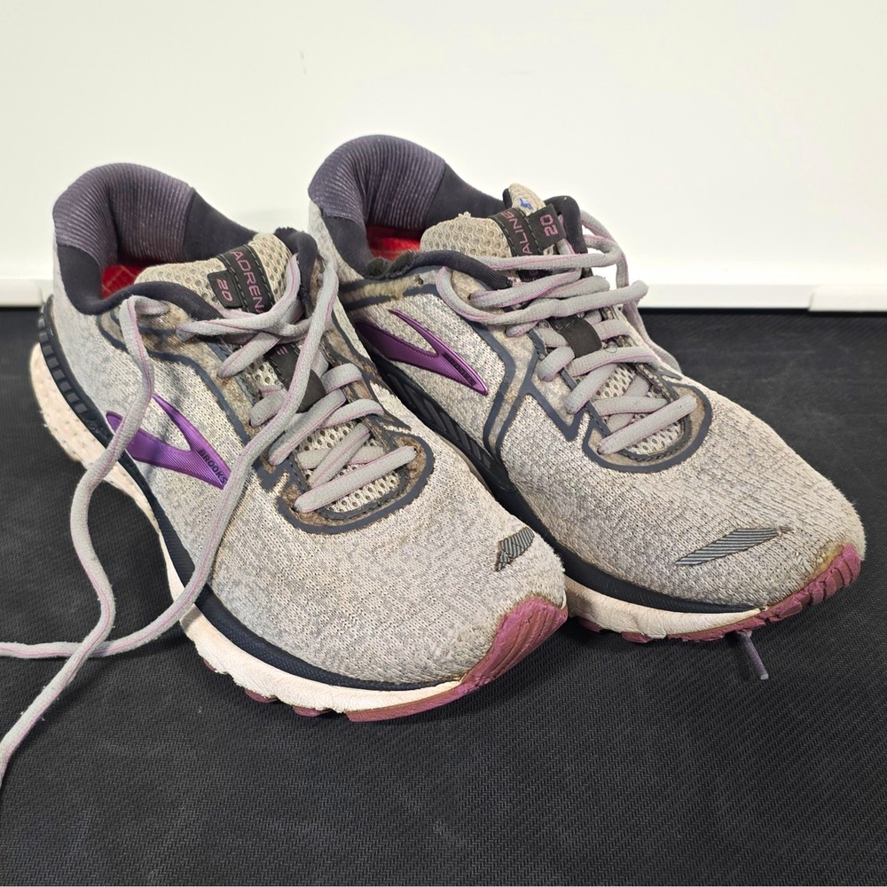 Brooks Adrenaline GTS 20 Womens Running Shoes Gray/Valerian/White Size 7.5